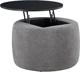                                                              							GREY/BLACK LIFT TOP OTTOMAN
                                                            						 