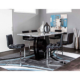                                                              							DYANE FAUX MARBLE & BLACK W/4 CHAIR...
                                                            						 