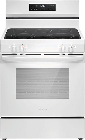                                                              							WHITE 5 BURNER SMOOTH TOP ELECTRIC ...
                                                            						 