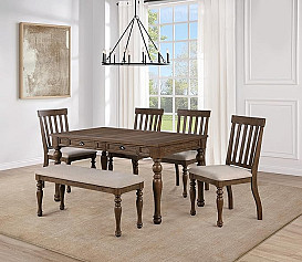                                                              							6PC JOANNA BROWN DINING SET
                                                            						 